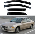 KPY Window Visor Compatible with Mitsubishi Mirage Sedan 1997-2001, 4PC Rain Guard Side Window Vent Deflectors Tape-On Style, 1997 1998 1999 2000 2001