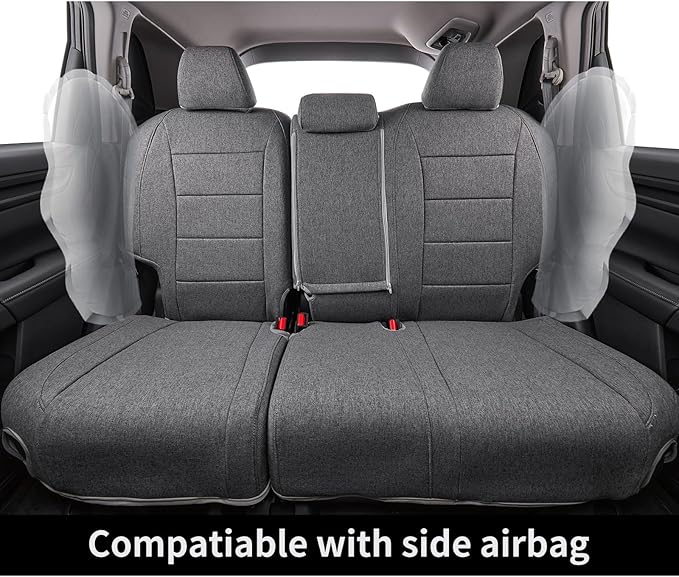 coverdream CRV Seat Covers Custom Fit for 2023 2024 2025 2026 Honda CR-V LX,EX,EX-L,Sport Series,Hybrid,Fully Covered,Airbag Compatible,UV Resistant Polyester Seat Protector(Full Set,Gray)