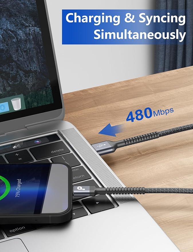 Short iPhone Charger Cable 1FT 2Pack Apple MFi Certified USB Lightning Cable, iPhone Charging Cord Nylon Braided Charger Cable Compatible with iPhone 14 13 12 11 Pro Max XS XR X 8 7 6 Plus 5 iPad