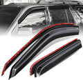 Auto Dynasty Set of 4 Carbon Fiber Pattern Window Visors Compatible with 2002-2010 Ford Explorer Mercury Mountaineer Lincoln Aviator, Tape-On Rain Guards Shield Vent Shade Deflector Glossy Black