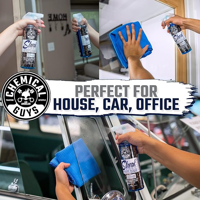 Chemical Guys CLD300 Streak Free Glass & Window Cleaner (Works on Glass, Windows, Mirrors, Navigation Screens & More; Car, Truck, SUV and Home Use), Ammonia Free & Safe on Tinted Windows, 128 fl oz