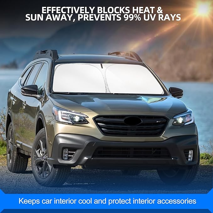 Windshield Sun Shade for S-ubaru Outback 2020-2025 Foldable Sunshade Custom Fit Front Window Car Interior Accessories Protector Blocks UV Rays