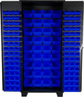 Jamco Tool Storage Cabinets with Bin Mounts, Model DZ, Includes 132 Bins, 36-Inch W x 24-Inch D x 78-Inch H, Blue Bins