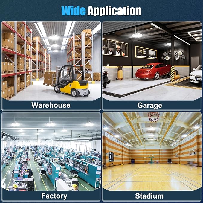 150W LED High Bay Light, AC100-277V 21,000LM 0-10V Dimmable (Equiv. to 650W HID/HPS) UL Listed IP65 Waterproof 5000K UFO LED Shop Lights for Warehouse Factory Gym Area Light
