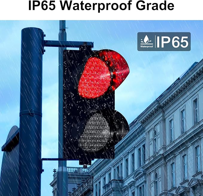 BBMI AC85-265V Red/Yellow 200mm(8inch) Traffic Light, Stop and Go Light, Led Traffic Signal Light, PC Housing Outdoor Waterproof IP65 Industrial, Cobweb Lens Led Warning Light.