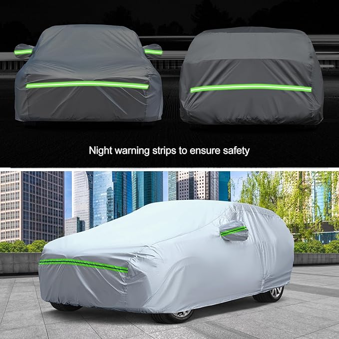 KEYOOG 6-layer Full Car Cover Is All-weather Waterproof, Universal In All Seasons, Snow Prevention, Rainproof, Acid Rainproof, Sunscreen, Ultraviolet-proof, Universally Applicable To Sedan (188"-198")
