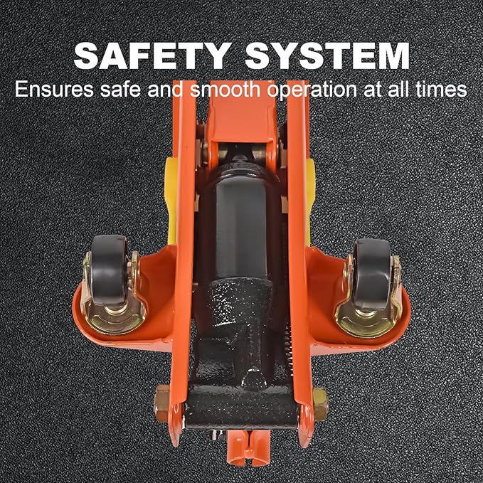 Hydraulic Floor Jack 1.5 Ton 3,300Lbs Car Lift Portable Trolley Jack 360 Degree for Cars Medium Vehicles,Orange