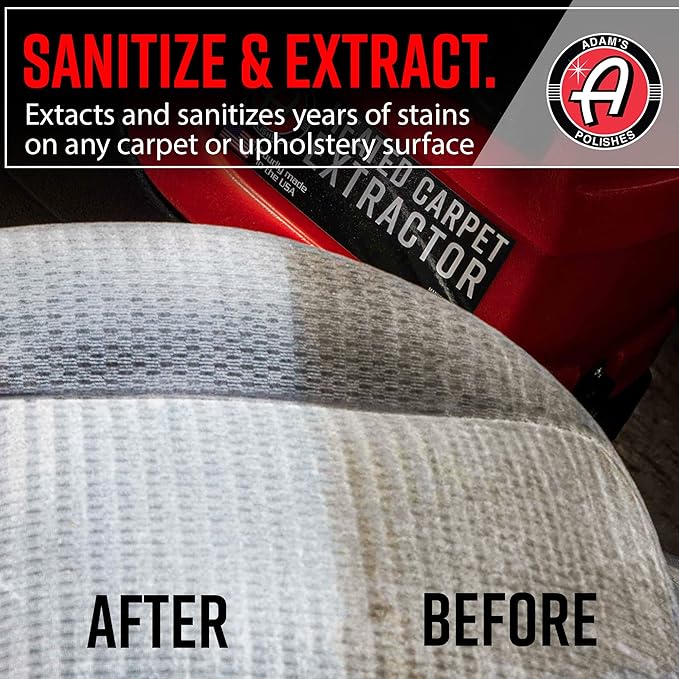 Adam's Polishes Heated Carpet Extractor - Powerful 200 Degree Spot and Upholstery Cleaner, Clear Head Hand Tool, 15 Foot Hose, Easy Dirt and Spot Removal for Vehicles