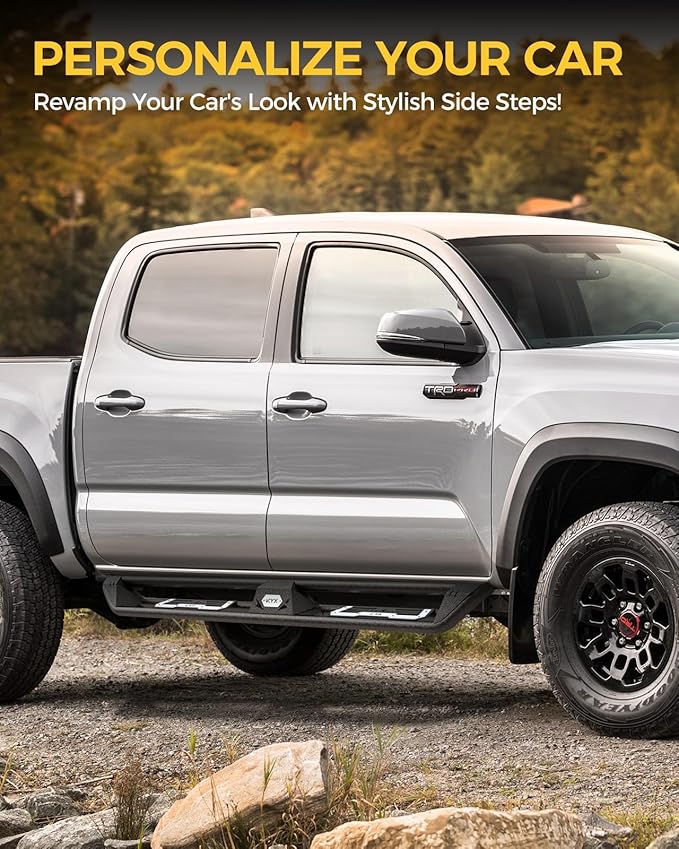 KYX Running Boards for 2005-2023 Toyota Tacoma Double Cab, Triple Tube Side Steps Two Stairs Design Car Door Nerf Bars Truck Boards Step Rails