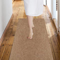 Custom Size Backed Non-Slip Area Rugs Runner, Easy Clean, Waterproof Runner Rugs for Hallway Entryway, Kitchen, Laundry, 3FT x 46FT, Beige