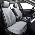 2pc Car Seat Covers, Luxury Car Protectors, Universal Anti-Slip Driver Seat Covers, Edge Wrapping Front Car Seat Covers with PU Leather(Gray)