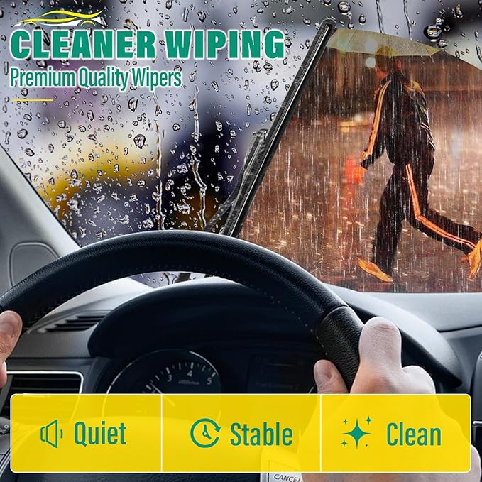 21" 21" 10" Windshield Wiper Blades Replacement for Jeep Patriot 2007-2017 Premium All Weather Front Rear Wipers Set - OEM Quality (Pack of 3)