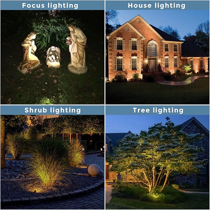 Gardencoin Solid Brass Outdoor Landscape Spotlight, 12V Low Voltage LED Spot Light Waterproof for Garden and Yard Uplighting, Bronze Heavy Duty Accent Lighting Fixture with 2700K Bulb, Single