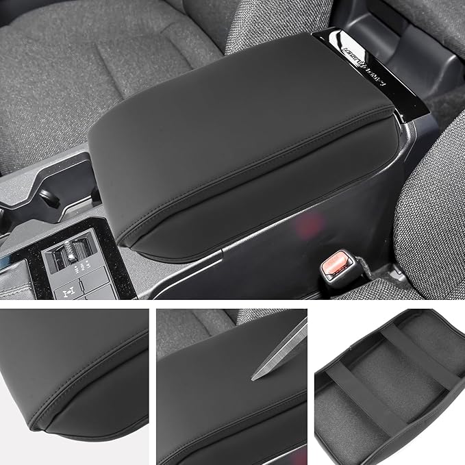 SXCY for 2024 2025 Land Cruiser Armrest Cover for Toyota Land Cruiser 2025 Center Console Cover 2024 2025 Land Cruiser Center Console Cover for 2025 Land Cruiser (Black Line (Pad))