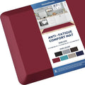 KitchenClouds Kitchen Mat Cushioned Anti Fatigue Kitchen Rug 0.8inch Waterproof Non Slip Kitchen Rugs and Mats Standing Desk Mat Comfort Floor Mats for Kitchen Sink Office (17.3"x60",Red)
