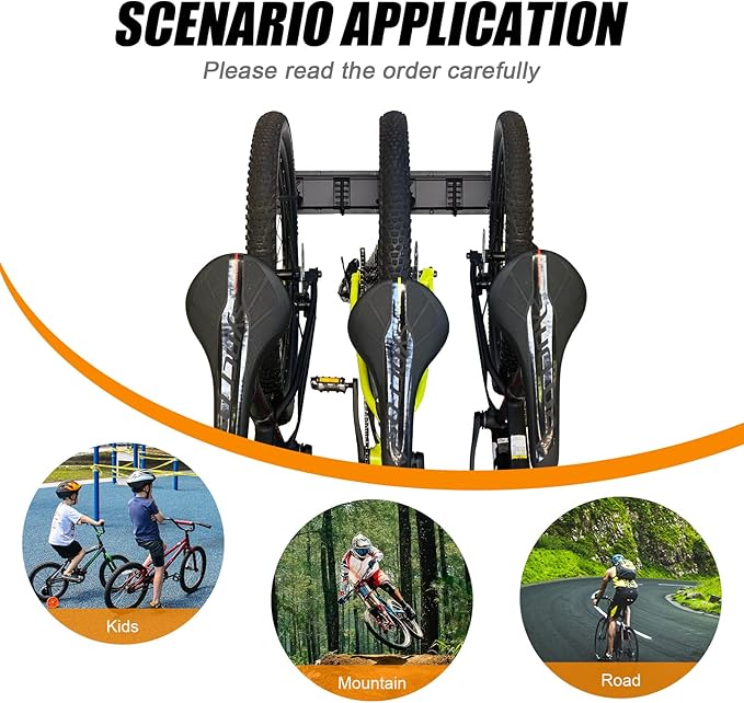 Bike Storage Rack Wall Mount Garage Hanger for 2 Bicycles & 1 Helmets, Adjustable Bike Rack Holds Up to 100Lbs