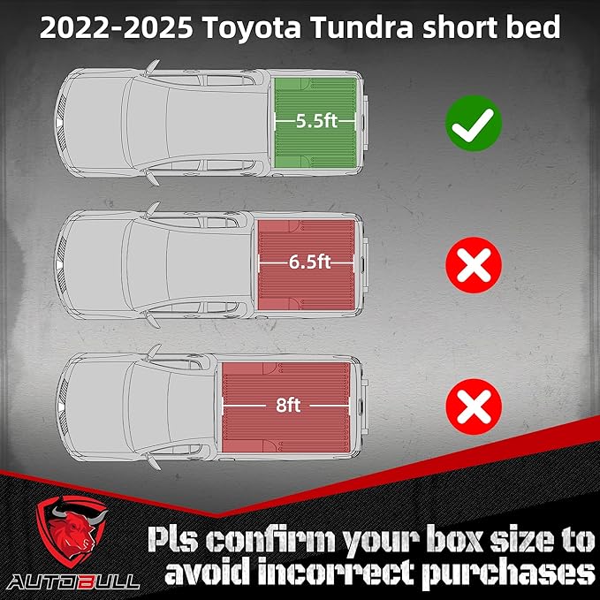 Soft Tri Fold tonneau Cover Compatible with 2022-2025 Toyota Tundra 5.5ft Bed, Vinly Top Alloy Steel Structure