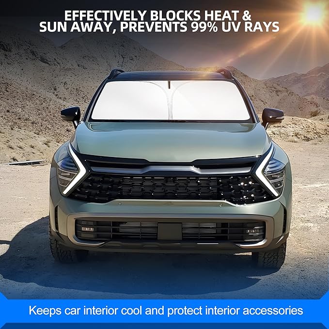 Windshield Sun Shade for Kia Sportage NQ5 2023-2025 Foldable Sunshade Custom Fit Front Window Car Interior Accessories Protector Blocks UV Rays