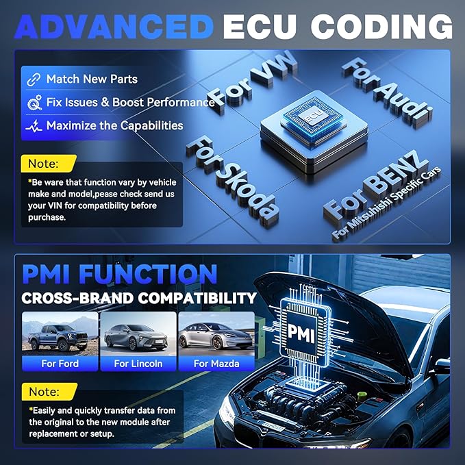 VDIAGTOOL Bidirectional Scan Tool VD70, OBD2 Scanner Diagnostic Tool with ECU Coding, 36+ Resets, PMI, FCA AutoAuth, All System, CAN FD & DoIP, V.A.G. Guide, 3-Year Update