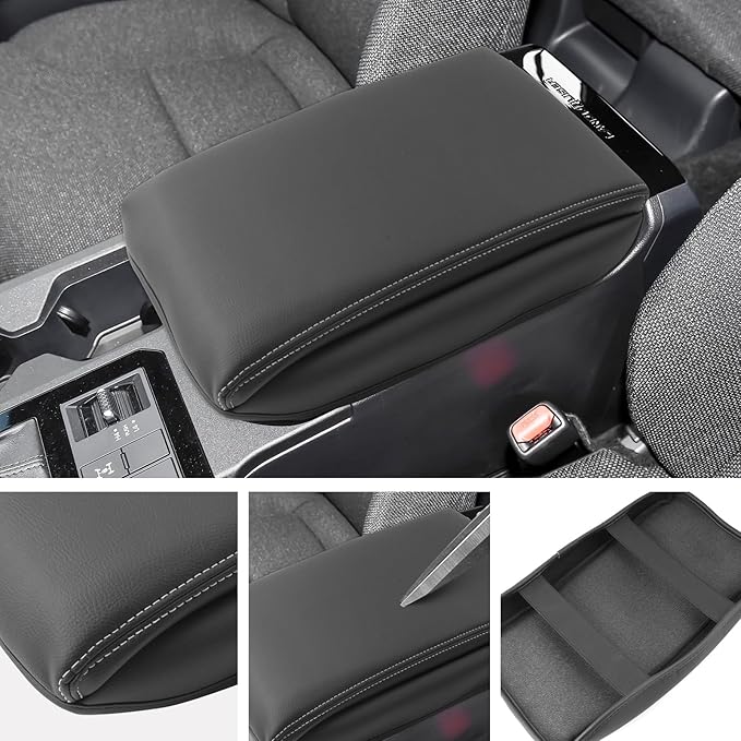 SXCY for 2024 2025 Land Cruiser Armrest Cover for Toyota Land Cruiser 2025 Center Console Cover 2024 2025 Land Cruiser Center Console Cover for 2025 Land Cruiser (White Line (Pad))