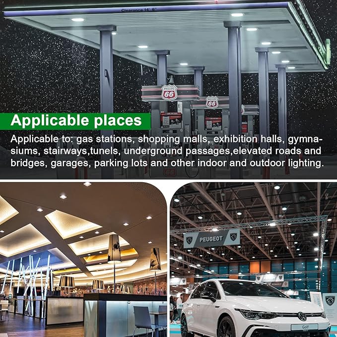 OSTEK LED Gas Station Canopy Light, 150W Carport Ceiling Light 5700K, Outdoor Rated (600W HID/HPS Equivalent), 90-277V IP65 DLC & UL Listed