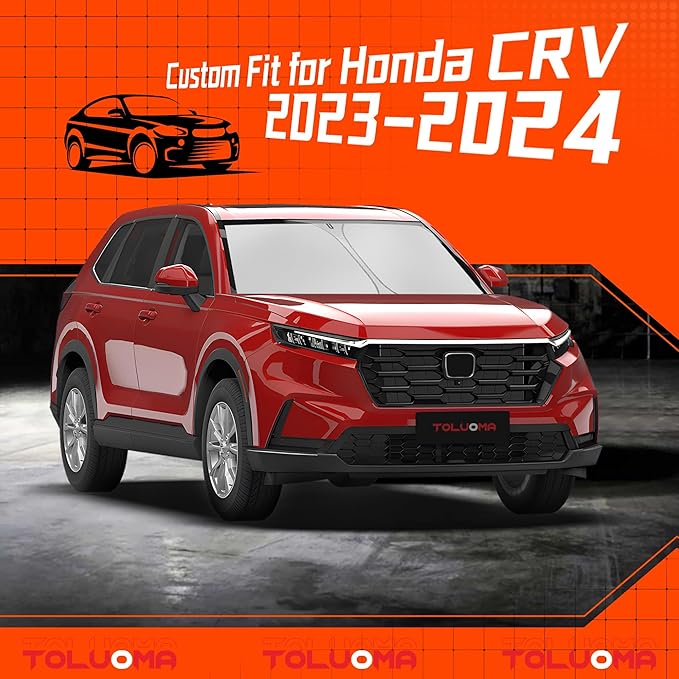 Custom Fit Windshield Sun Shade for Honda CRV 2023-2025 - Full Coverage, 210T Reflective Fabric, Double-Layer Design - Blocks 99% UV Rays, Keeps Car Cool, Easy to Install and Store