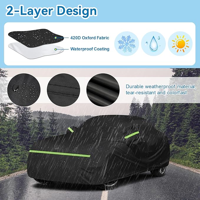 for Mazda Miata MX-5 Full Car Cover Waterproof All Weather, Outdoor Car Covers Windproof Heavy Duty Waterproof Protection Fit for Mazda Miata MX-5 1989-2023