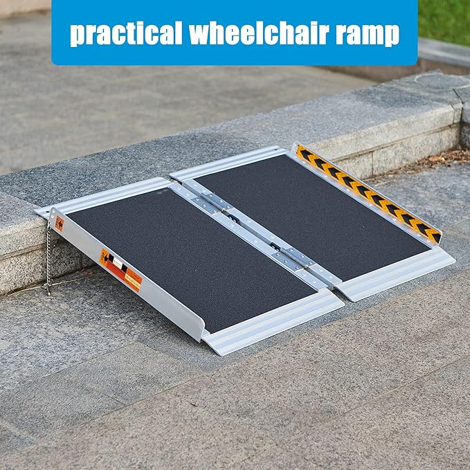 LEMNISCATE 2FT Wheelchair Ramps for Home Steps, Non-Skid Portable Handicap Aluminum Wheel Chair Ramps, 800LBS Capacity Folding Ramps for Wheelchairs for Homes, Entry, Shed, Doorways, Curbs, Stairs