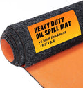 8.5 X 6.6 Ft Heavy Duty Oil Spill Mat, Garage Floor Mat for Under Car, 1/4inch Thicked Waterproof Rubber Backing Mat Protect Floor, Reusable Oil Drip Leak Absorbent Pads (Black, 8.5' x 6.6')