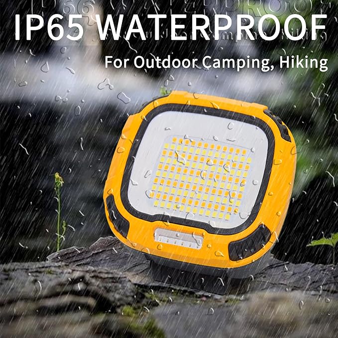 2 Pack Magnetic Work Light Rechargeable 5000Lumens, LED Flood Light with 4 Brightness & 4 Color, 36 Hours Runtime, USB-A Output & Waterproof for Car Repair, Construction, Emergency, Garage, Hurricane