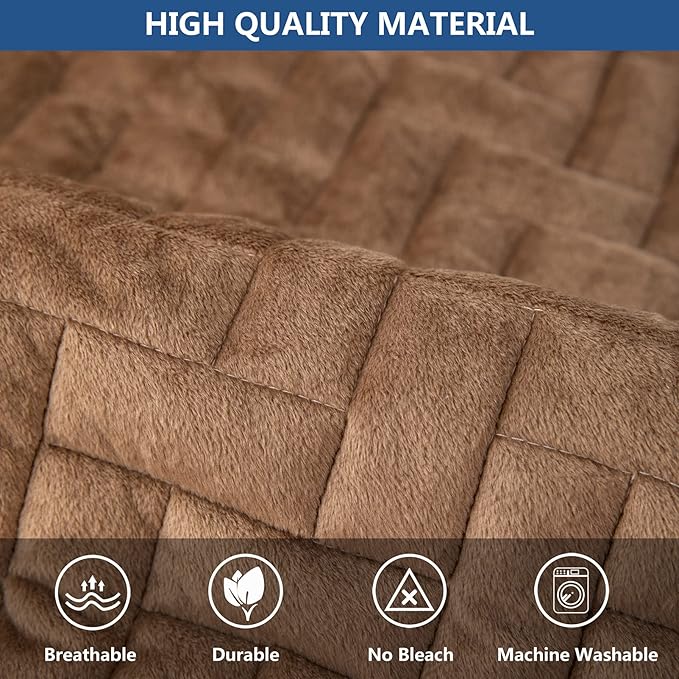 Eismodra Throw Pillows,Couch Cover,Sofa Cover,Sectional Couch Covers for 3 Cushion Couch,Sofa Slipcovers for Dogs Cats Pet Loveseat Recliner Leather L Shaped,Brown 18 x 18 Inches (Only 1 Piece)