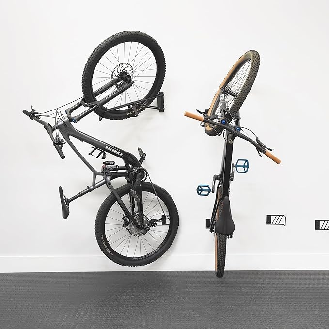 StoreYourBoard SwivelStow Mountain Bike Storage – Heavy Duty Bike Hanger, No-Lift Bike Wall Mount for Garage Bike Storage, MTB and E-Bike, Holds 70 lbs, Patent-Pending