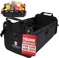 TRUNKCRATEPRO Car Organizers and Storage Premium Adjustable Multi Compartments Car Storage Organizer | Portable and Foldable SUV Trunk Organizer for Car (Standard size, black)