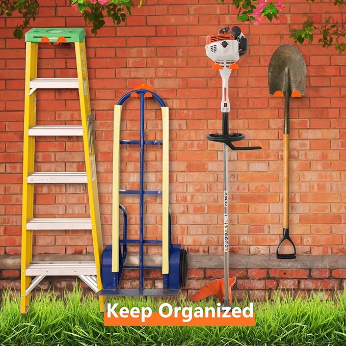 Weed Eater Hanger, Garage Organization Wall Hanger, Weed Eater Holder Heavy-Duty String Trimmer Rack for Hedge Trimmer, Garden Tools, Garage, 2 Pack