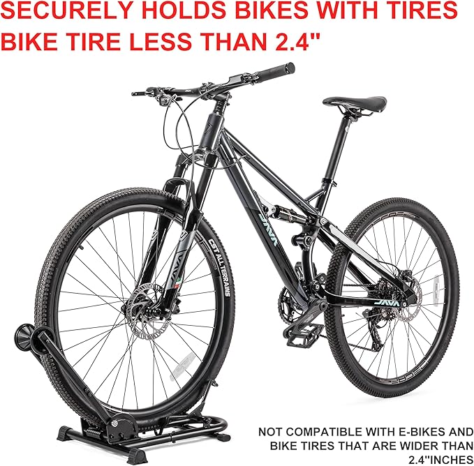 Indoor Bike Floor Stand - Bike Stand Rack for Garage/Home - Bike Storage Bicycle Parking Rack Fit 26”-29” Mountain Road Bikes