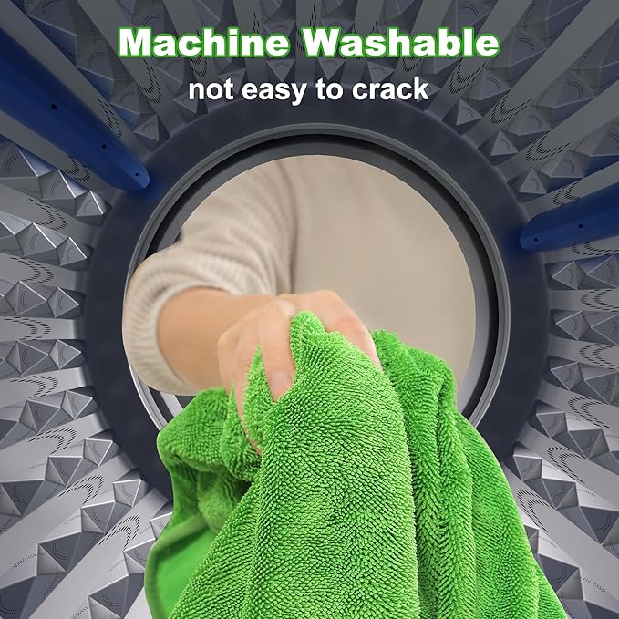JOYMOOP Car Dry Towel, Quick Drying, Medium Size, Microfiber Cleaning Cloth, Green, 35.4 x 23.6 Inches, 3 Pack for Boates, RVs, SUVs, Trucks, Cars