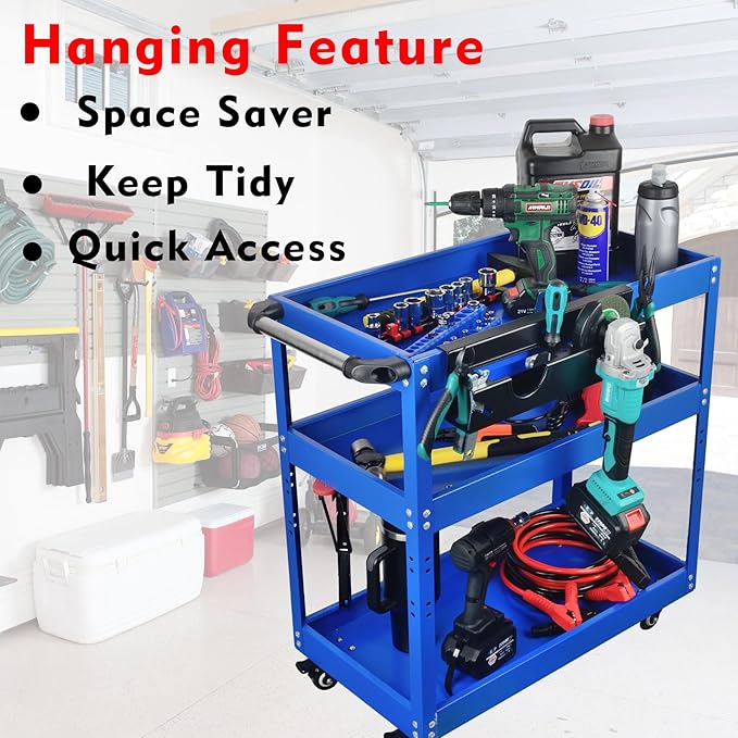 MUTUACTOR Power Tool Organizer,Heavy Duty 2 Bay Angle Grinder Stand Storage Rack,Quick Access Angle Grinder Rack,Anti-slip Power Tool Holder with Cord Hanger for Cutters Polishers Garage and Workspace