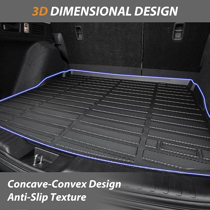 AIPOIL® Floor Mats & Cargo Liner Set for 2019-2025 Infinit QX50 & 2022-2025 Infinit QX55 All Weather Protection TPE Anti-Slip Automotive Full Set Custom Car Mats Accessories - Black