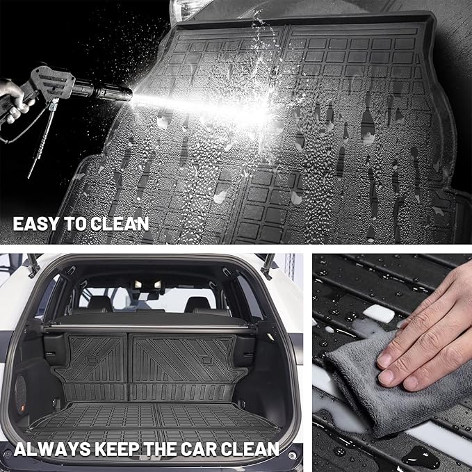 Vanseno Compatible for 2019-2024 2025 Toyota Rav4 Cargo Mat Rear Trunk Mat Cargo Liner Backrest Mats TPE All Weather Protector for 2019-2024 2025 Toyota RAV4 Accessories (Backrest Mats+Trunk Mat)
