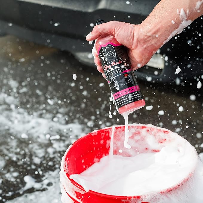 Jay Leno's Garage Basic Car Detailing Bucket Kit - Sprays, Liquids, Microfiber Towels, Applicators and Wash Mitt