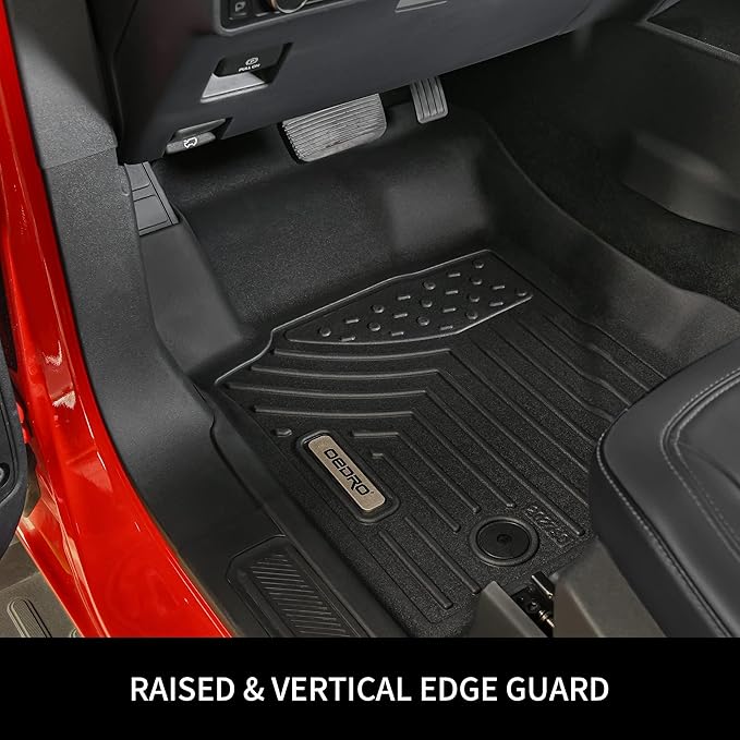 OEDRO Floor Mats Compatible with 2015-2023 Jeep Renegade, Unique Black TPE All-Weather Guard Includes 1st and 2nd Row: Front, Rear, Full Set Liners
