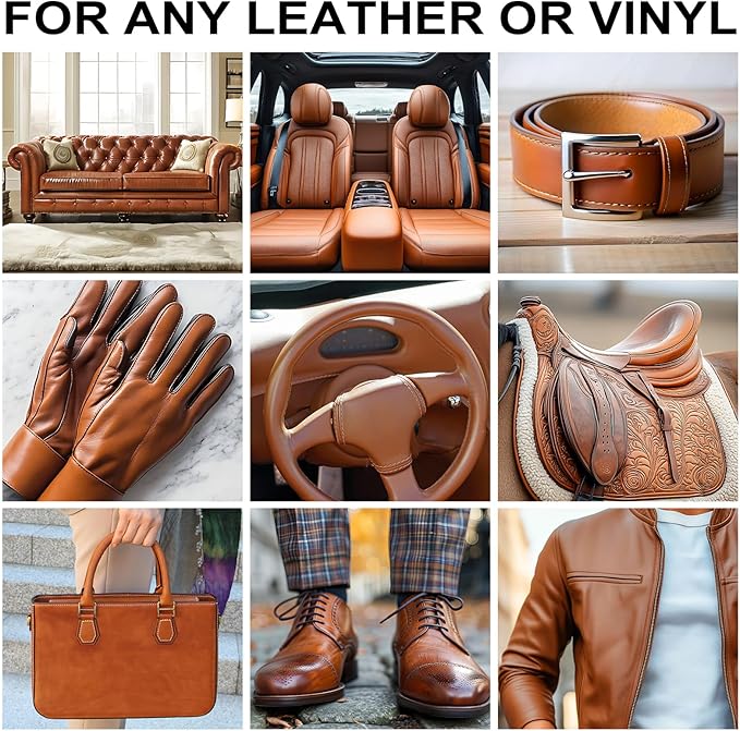 Leather Recoloring Balm,10oz Leather Color Restorer Leather Repair Kit for Furniture Car Leather Scratch Remover, Dark Brown Leather Color Restorer for Couches,Leather Dye Paint for Faded