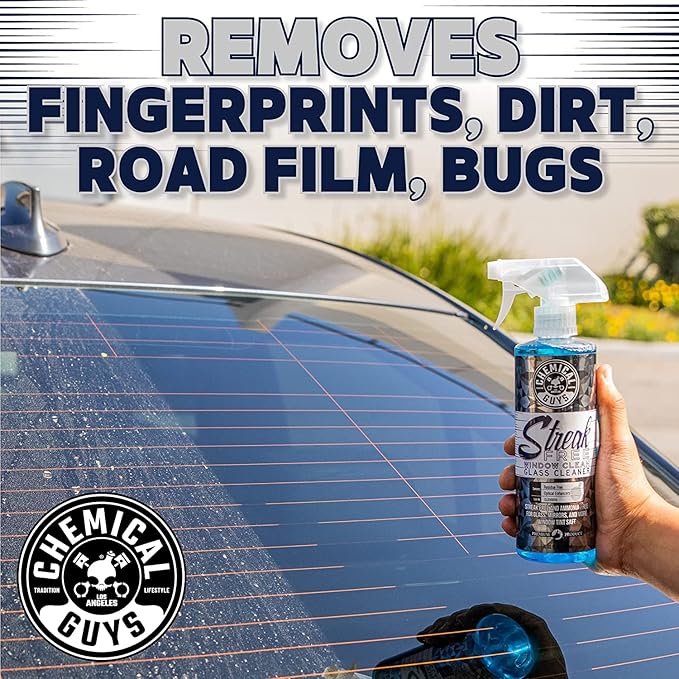 Chemical Guys CLD3001602 Streak Free Glass & Window Cleaner (Works on Mirrors, Navigation Screens & More; Car, Truck, SUV and Home Use), Ammonia Free & Safe on Tinted Windows, (2 Pack) 16 fl oz