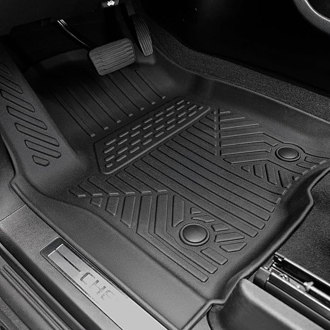 Floor Mats Set for 2021-2025 Chevrolet Chevy Tahoe/GMC Yukon 7 Seats Accessories, Full Coverage All Weather Floor Mats Cargo Mat with 3rd Row Backrest Protectors & Door Sill Guards
