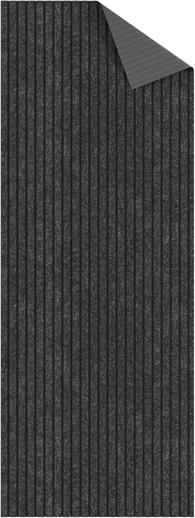 Ottomanson Mud Mat 2' x 2' Entryway Rug - Non-Slip Scraper Doormat for Muddy Paws, Dirt Trapping Indoor/Outdoor Mat for High-Traffic Areas, Kitchen, Garage, Patio, Black