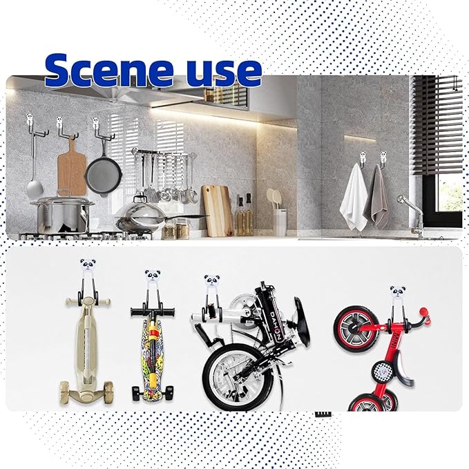 GPANDAG Garage Hooks Heavy Duty,Large Wall Mount Hanger Rack Garage Storage Utility Hooks, 6 Pack Long Hook Garage Organizer for Hanging Tool, Chairs, Hoses, Ladder, Bulk Items, Ropes