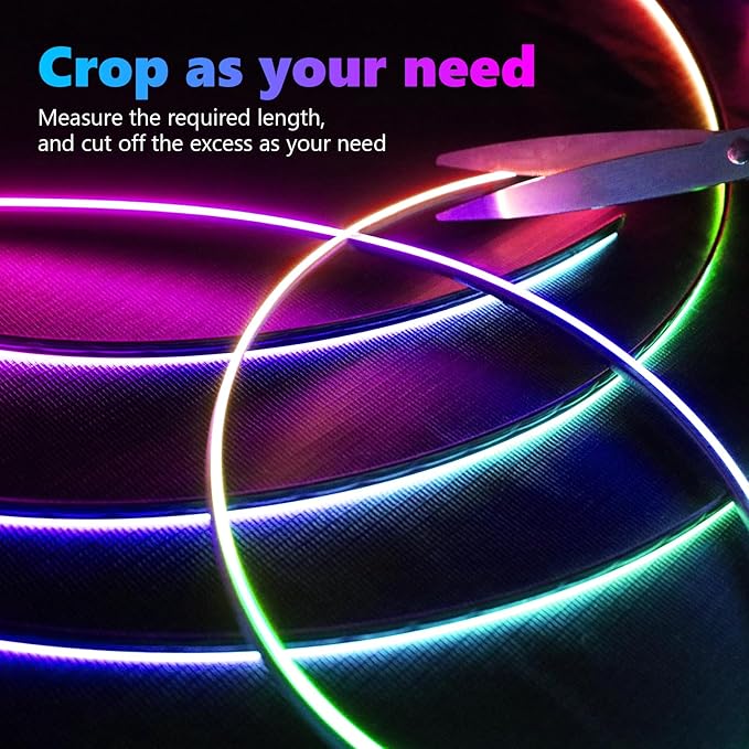 Interior Car LED Strip Lights, Acrylic LED Lights for Car with Wireless APP Dynamic Dreamcolor Chasing 6 in 1 Ambient Lighting Kits, 175 inches 593 LED Sound Active Function Neon Lights