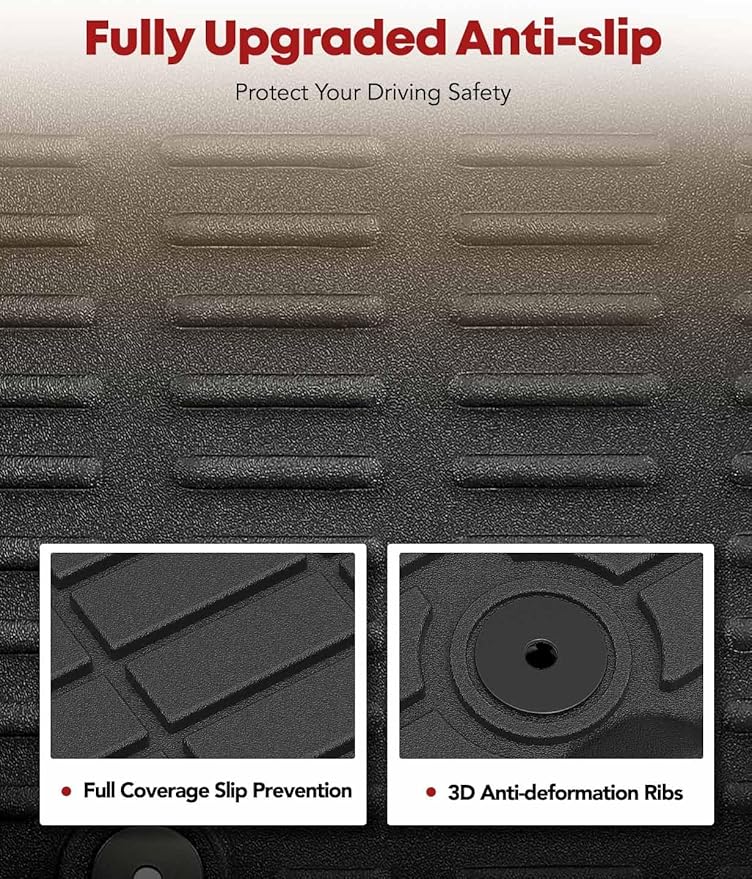 YHTAUTO Floor Mats Fit 2014-2018 Subaru Forester, TPE All Weather Car Mats Waterproof Anti-Slip Odorless Floor Liner, Interior Car Accessories Front & 2nd Row Liner