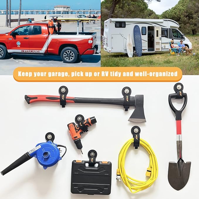 Heavy Duty Magnetic Hook, Magnetic Tool Holder, Magnetic Garage Hooks, Extension Cord Strap for Cable, Rope, Wire Storage in Garage,Workshop,RV,Pick-up(Dia.2.59" Magnet * 2Pcs)
