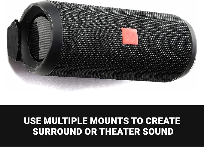 Spartan Mounts Compatible with JBL Flip 5 Bluetooth Speakers | Low Profile Wall Mount Anywhere Design for Home, Office, Studio, Garage, Dorm, Patio, Auto, Boat, Golf Cart | Made in USA